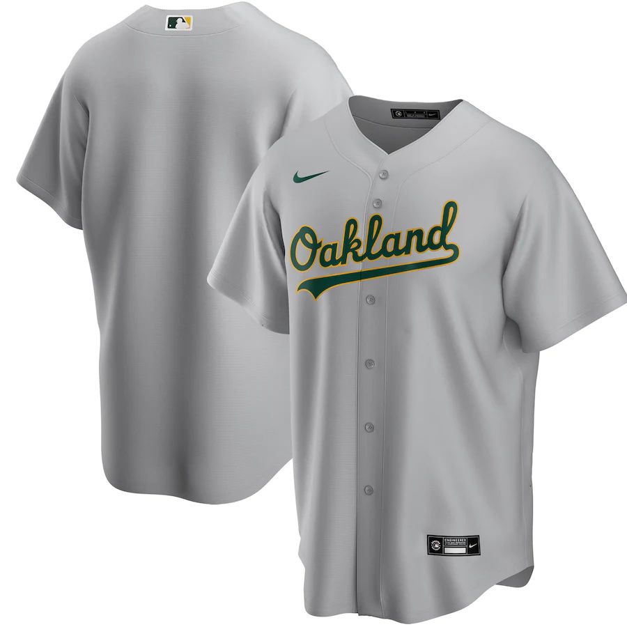 Mens Oakland Athletics Nike Gray Road Replica Team MLB Jerseys->oakland athletics->MLB Jersey